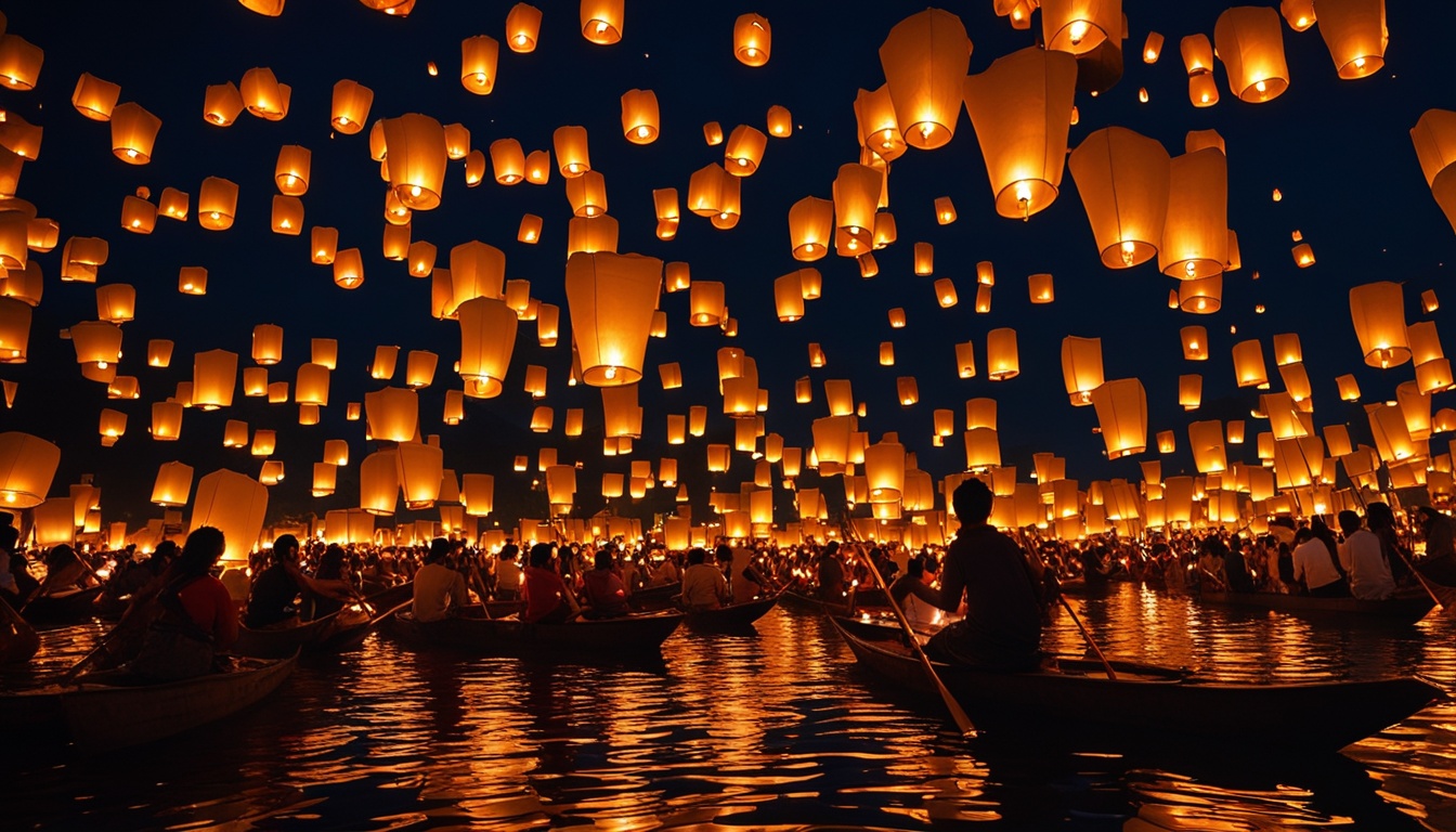 Floating Lanterns Festival in Thailand